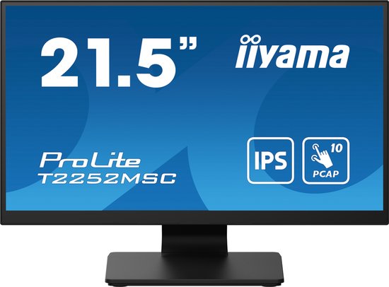 iiyama ProLite T2252MSC-B2 22 inch Full HD IPS touchscreen monitor 10-punts aanraakscherm