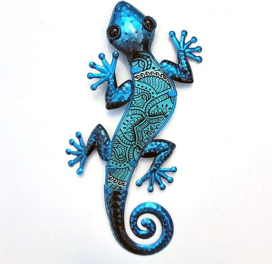 Salamandre | métal et verre | Paisley | bleu | L | 13x30