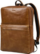 Bloomsbury Leather Unisex Laptop Backpack - Femme et Homme - 15,6 pouces / 16 pouces - Sac à dos - Cuir véritable - Cognac