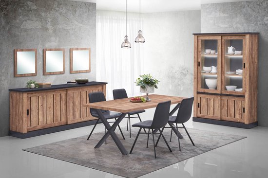 Belfurn - Etienne - buffet-dressoir in mango decor met zwarte profielen