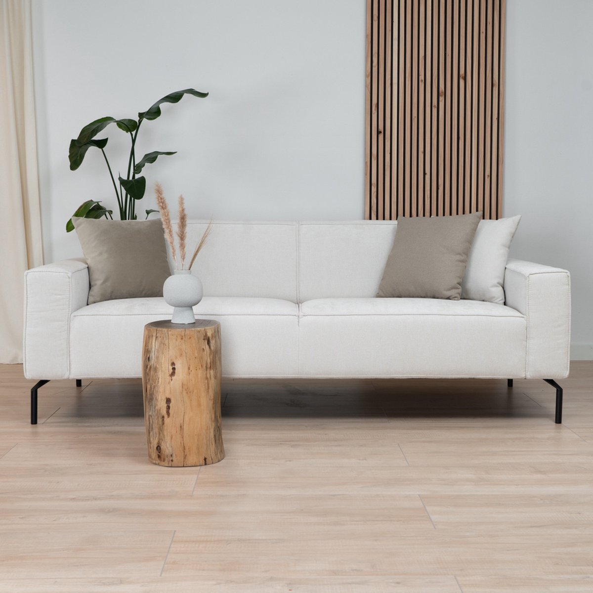 Bronx71® 3-zitsbank Kansas stof gemêleerd beige