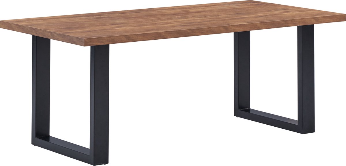 Belfurn - Eetkamertafel 190x95cm Ensor in acacia decor met U-poot in zwart metaal