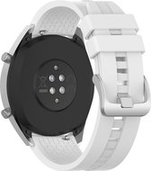 Strap-it Smartwatch bandje 20mm - siliconen stripe horlogeband geschikt voor Samsung Galaxy Watch 6 / 6 Classic / Watch 5 / 5 Pro / Watch 4 / 4 Classic / Watch 3 41mm / Watch 1 42mm / Watch Active / Active2 40 & 44mm / Gear Sport - wit