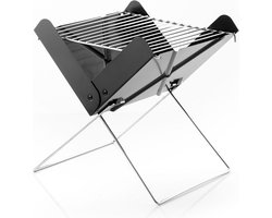 Opvouwbare BBQ -Draagbare opvouwbare grill met rooster  -Portable Vouw Barbecue - Festival BBQ - Camping - Tafel - Zomer -  Rechthoekig - 43 x 29 x 24 cm - Zwart