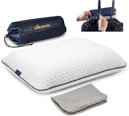 Federe Per Cuscino Cervicale Alkamto - 2 Pezzi, Cotone, Dimensioni 40x25x10 Cm, Lavabili, Traspiranti, Morbide, Colore Bianco