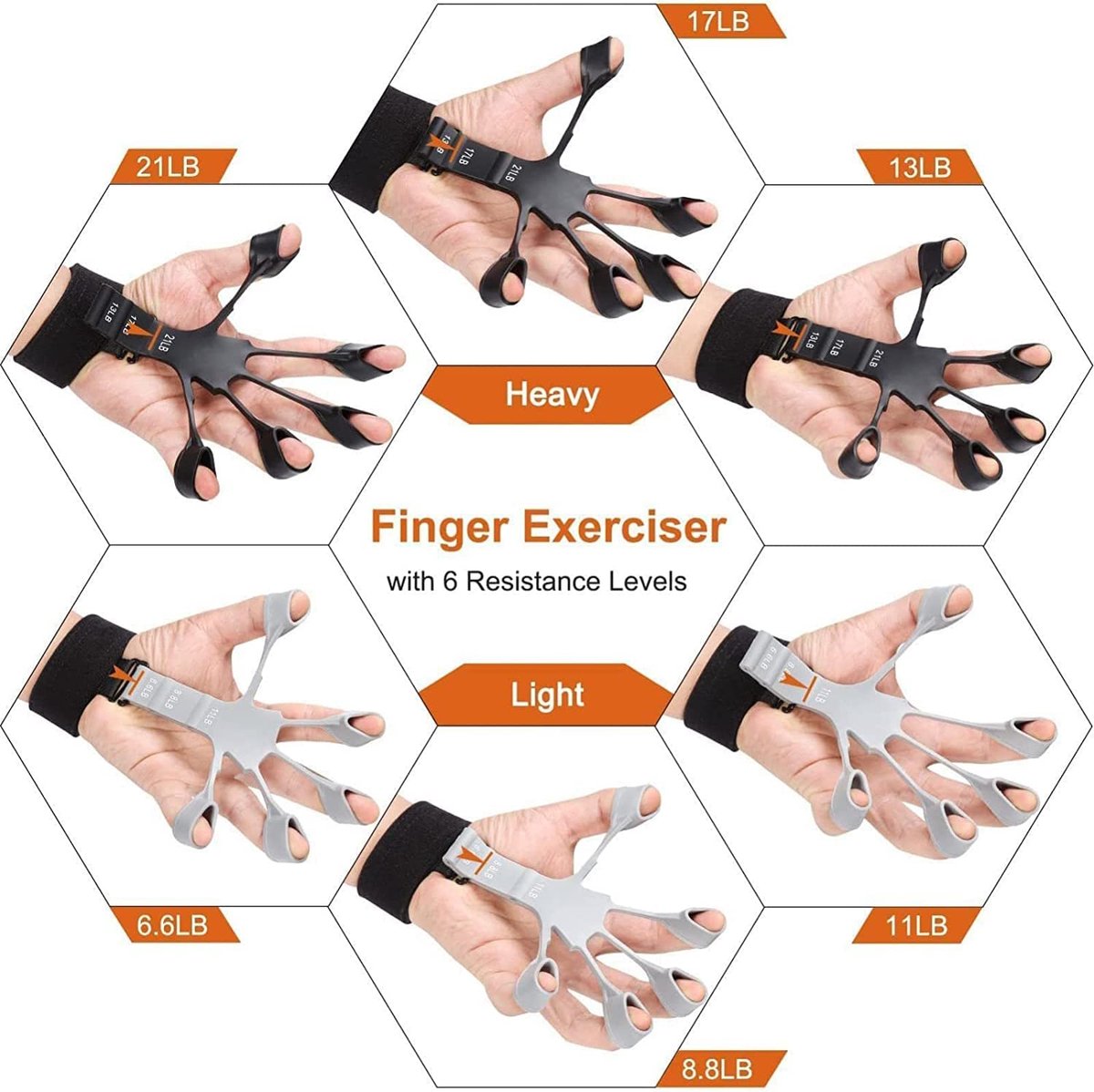 Pince à main silicone expanseur de doigt exercice poignée poignet force  entraîneur doigt exercice résistance bandes fitness