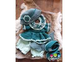 Haakpakket XXL Funny kledingset Fleury blauw-groen