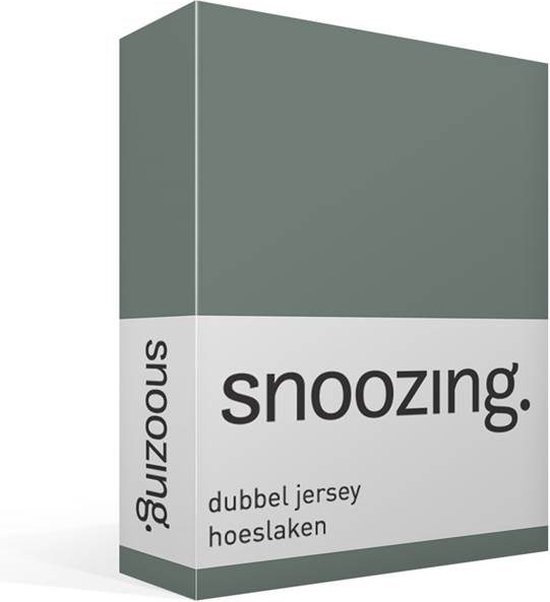 Snoozing Dubbel Jersey - Hoeslaken - Lits-jumeaux - 160x200/220 cm - Groen