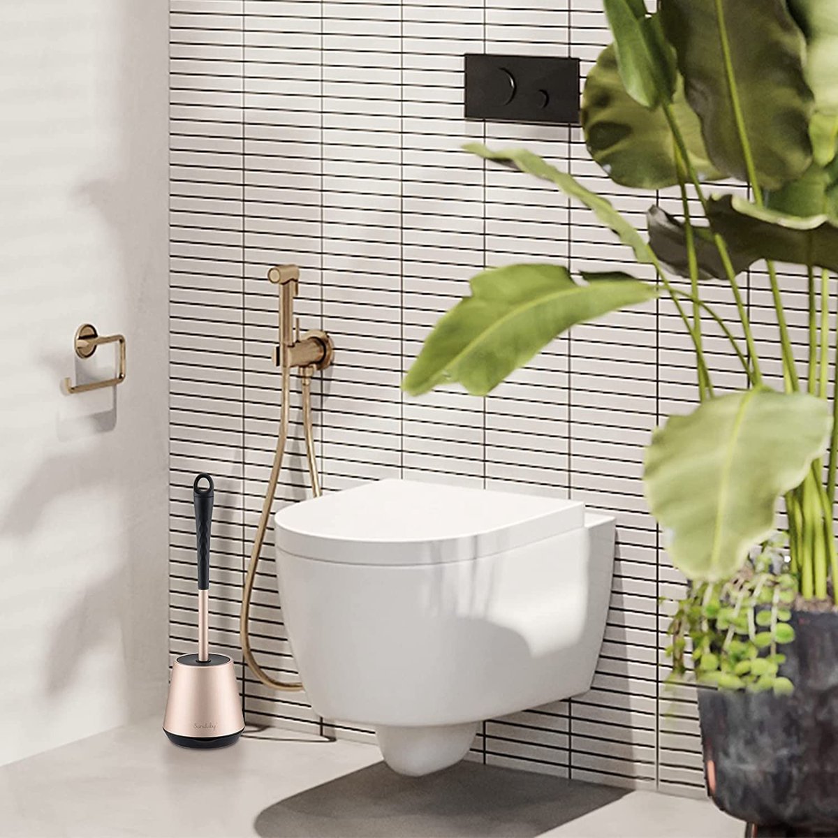 mDesign praktische toiletborstel – moderne toiletborstel voor de badkamer