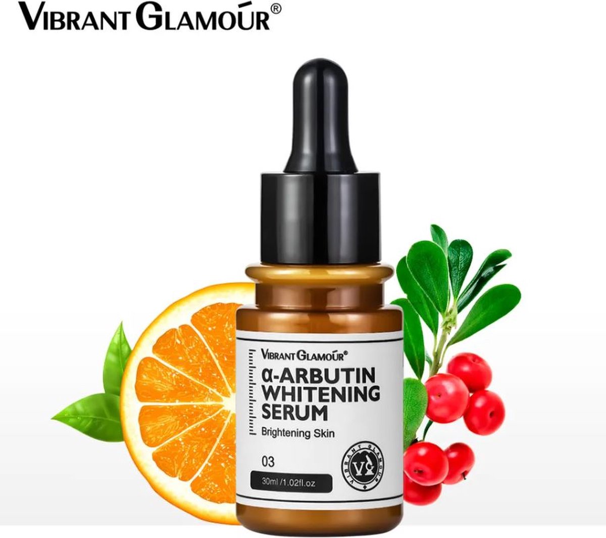 VIBRANT GLAMOUR - Niacinamide Serum - A-arbutine - Rijk aan Niacinamide - Vitamine C - Verfrissend en Zacht Huidgevoel - Effectief te Hydrateren