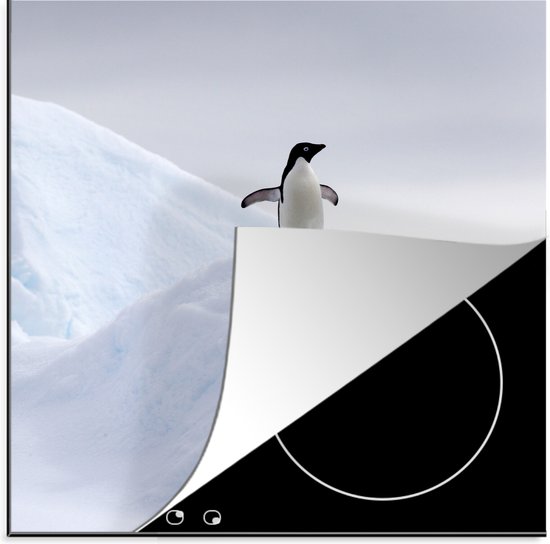 KitchenYeah® Inductie beschermer 78x78 cm - Pinguïn - IJs - Winter - Kookplaataccessoires - Afdekplaat voor kookplaat - Inductiebeschermer - Inductiemat - Inductieplaat mat