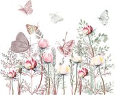 Muursticker Geschilderde Vlinders en Bloemen - Kinderkamer - Jongenskamer - Muurdecoratie - Wandsticker - Sticker Voor Kinderen 30×90CM*2