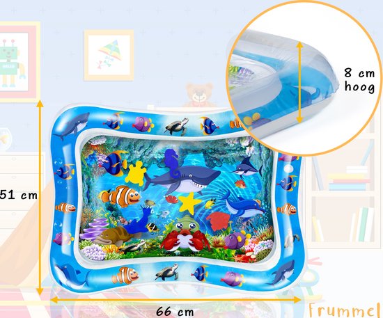 Frummel Waterspeelmat Baby - Watermat - Speelkleed - Opblaasbaar - Waterspeelgoed Baby - Kraamcadeau - Clownfish van Frummel — afbeelding 3