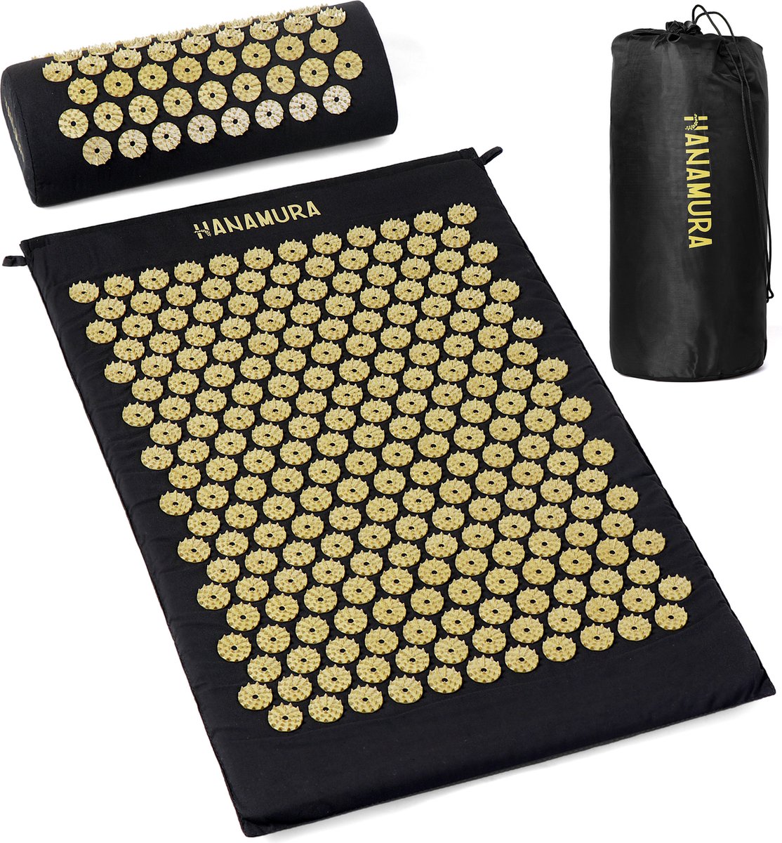 Hanamura Shakti Mat Acupressuur Mat met Kussen & Opbergzak 100 Katoen 74x44cm