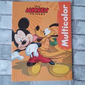 Disney - Multicolor Kleurboek - Mickey en Pluto - Met 16 pagina's - Kleurboek voor volwassenen - Kleurboek meisjes - Kado - Kerst