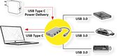ROLINE USB 3.2 Gen 1 Hub, 3-voudig, Type C aansluitkabel (PD+Data)