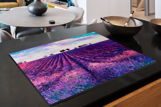 KitchenYeah® Inductie beschermer 81.2x52 cm - Olieverf - Schilderij - Bloemen - Kookplaataccessoires - Afdekplaat voor kookplaat - Inductiebeschermer - Inductiemat - Inductieplaat mat