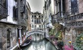City Venice Canal Bridge Art Photo Wallcovering