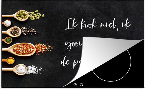 KitchenYeah® Inductie Beschermer 81.6x52.7 Cm - Ik Gooi Dingen In De Pan En Duim Keuken Quotes Spreuken Humor 81 6x52 7 Cm Afdekplaat Inductie Inductiebeschermer