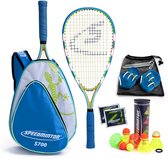 Speedminton S700 set - speedbadminton - crossminton - speed badminton set - geel/groen/blauw
