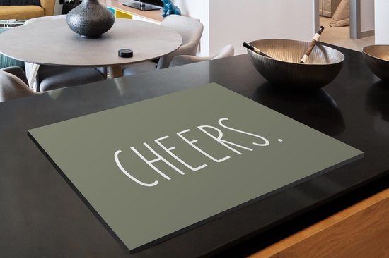 KitchenYeah® Inductie beschermer 70x52 cm - Quotes - Spreuken - Cheers - Keuken - Drinken - Kookplaataccessoires - Afdekplaat voor kookplaat - Inductiebeschermer - Inductiemat - Inductieplaat mat