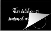 KitchenYeah® Inductie beschermer 91.6x52.7 cm - This kitchen is seasoned with love - Keuken - Spreuken - Quotes - Liefde - Kookplaataccessoires - Afdekplaat voor kookplaat - Inductiebeschermer - Inductiemat - Inductieplaat mat