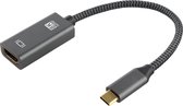 Qnected® USB C naar HDMI 2.1 adapter - 4K 120Hz & 144Hz, 8K 60Hz Ultra HD - Graphite Grey