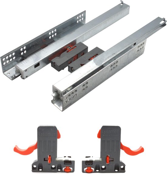 Ladegeleider Volledig uittrekbaar Pushtoopen 550mm 30kg