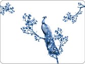 2 stuks Royal Peacock - placemat - PVC - Ambiente - koninklijke pauw - wit - blauw