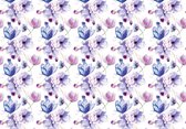 Flowers Pattern Purple Photo Wallcovering