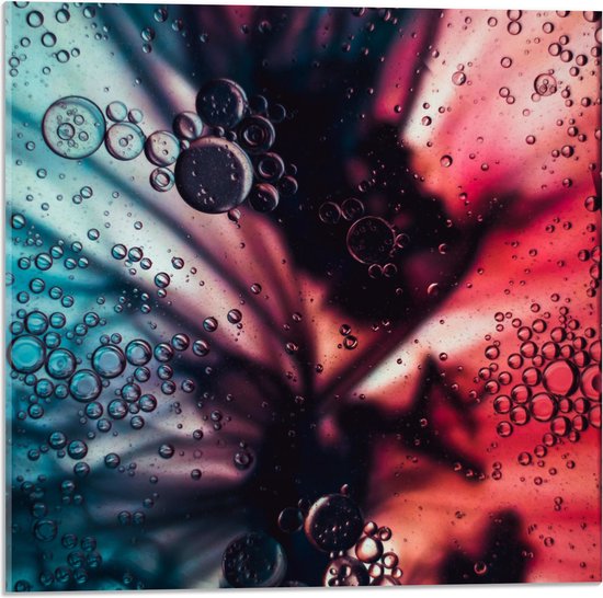 Acrylglas - Mix van Blauwe en Rode Tinten - 50x50 cm Foto op Acrylglas (Met Ophangsysteem)