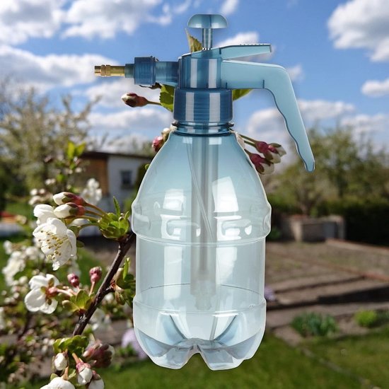 Pro Garden Plantenspuit met hoge druk sproeier - kunststof - 1.5 liter - blauw - Waterverstuivers van Pro Garden — afbeelding 4