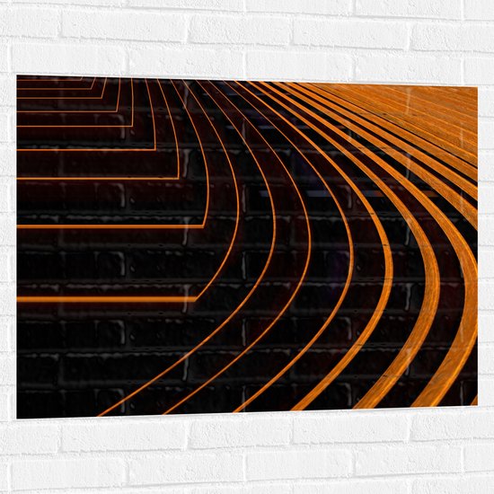 Muursticker - Golvende Oranje Bogen - 100x75 cm Foto op Muursticker