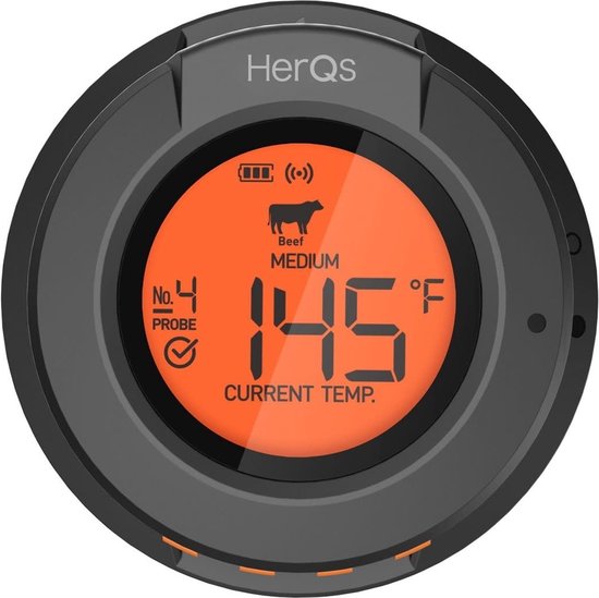herQs Single Max – Draadloze vleesthermometer | Black and Blue BBQ
