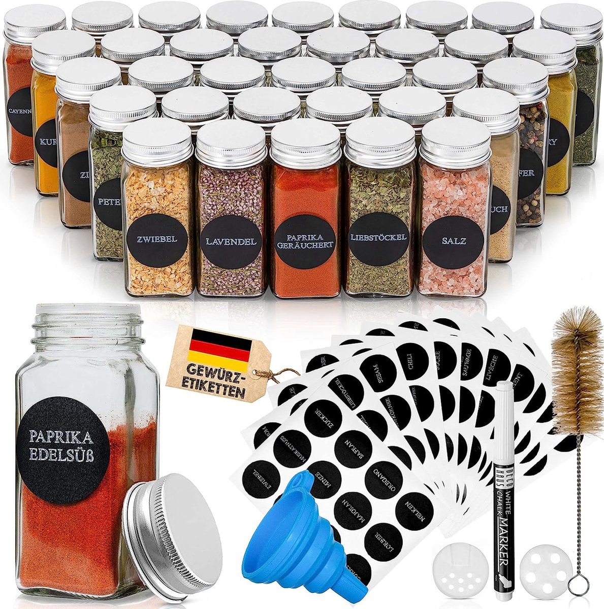 Kruidenpotjes vierkant met kruidenlabelen - kruidenpotjes met