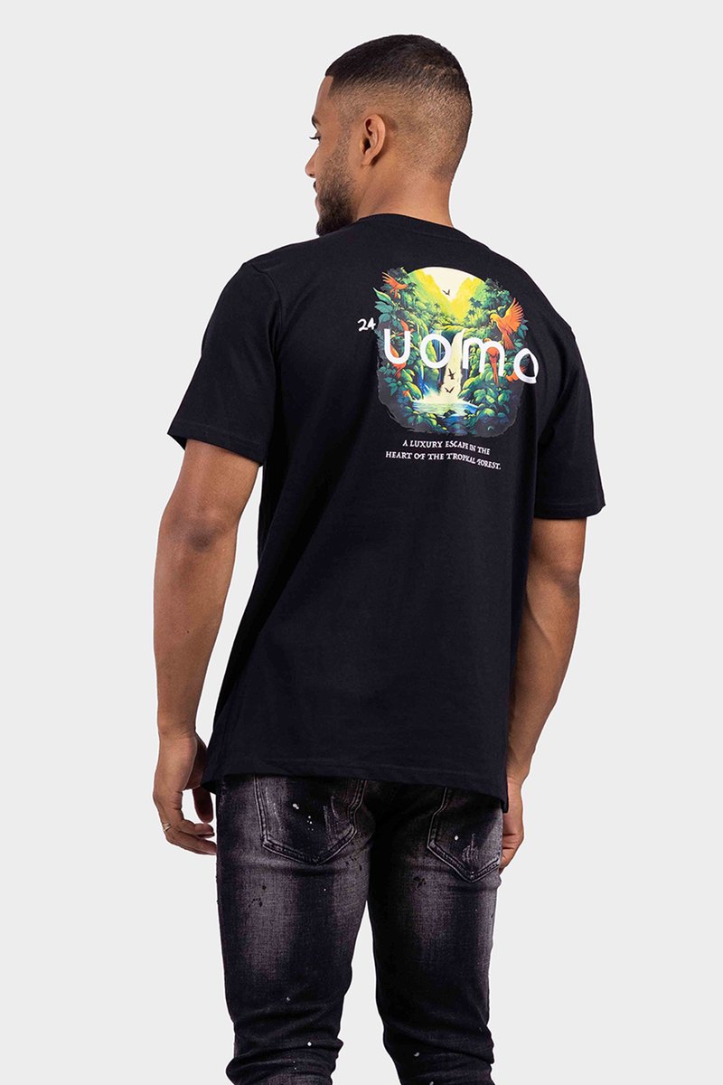 24 Uomo Paradise T-Shirt Heren Zwart - Maat: S