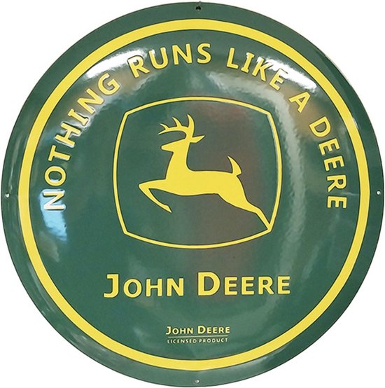 John Deere Logo Emaille Bord - 50cm
