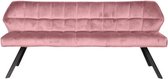 Eetkamerbank raster Velvet - Roze | Meubelplaats