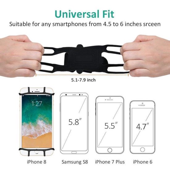 Als beste getest - Mista telefoonhouder fiets - Universeel - tot 6.3 inch