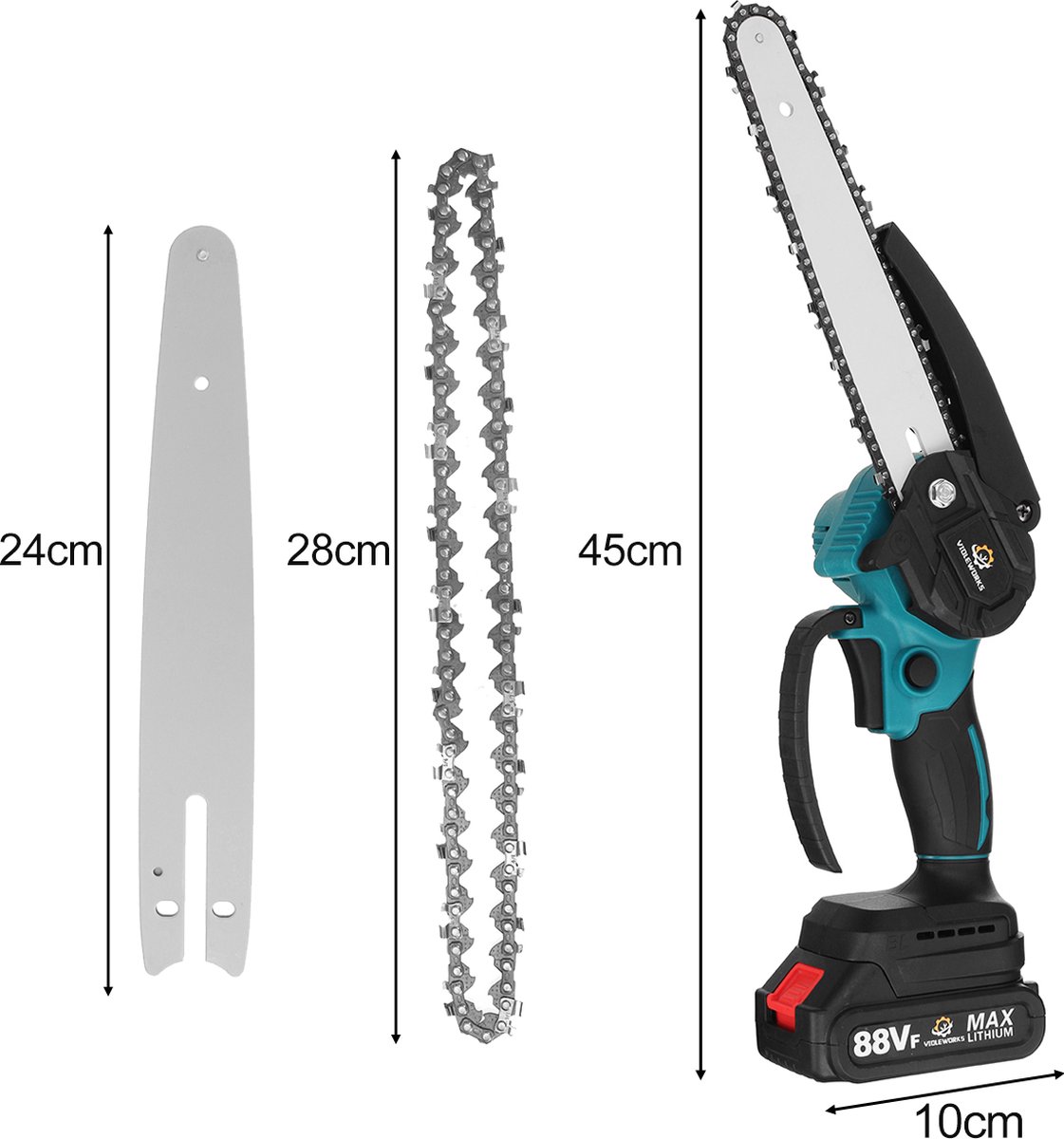 Mini Accukettingzaag compatibel met Dewalt 18V 20V (zonder accu