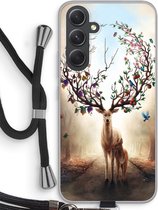 Case Company® - Coque Samsung Galaxy A54 avec cordon - Changement de saison - Coque de téléphone avec cordon Zwart - Protection sur tous les côtés et sur le bord de l'écran