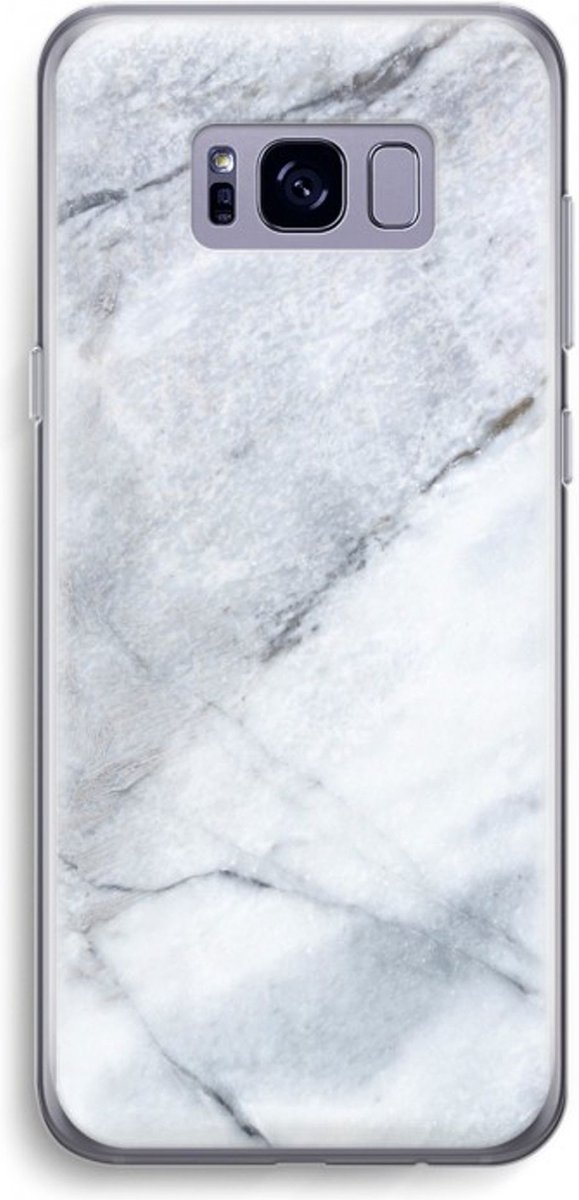 Case Company® - Samsung Galaxy S8 hoesje - Witte marmer - Soft Cover Telefoonhoesje - Bescherming aan alle Kanten en Schermrand