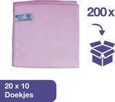 ABENA Grote Microvezeldoekjes 200 Stuks - 40x40 cm - Grootverpakking - Zachte Schoonmaakdoekjes voor het Hygiënisch Verwijderen van Zichtbaar en Onzichtbaar Vuil - Herbruikbaar & Duurzame Keuze - Rood