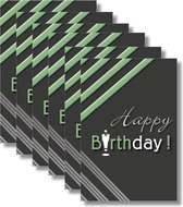 6x dubbele wenskaart met envelop -  Gefeliciteerd  - Verjaardag - 11,5 x 17 cm