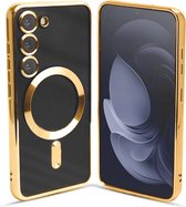 ShieldCase hoesje geschikt voor Samsung Galaxy S23 met magneet hoesje met camera cover (goud) - geschikt voor Samsung Galaxy S23 hoesje transparant - Ideaal voor magnetisch opladen - telefoonhoesje met camerabescherming