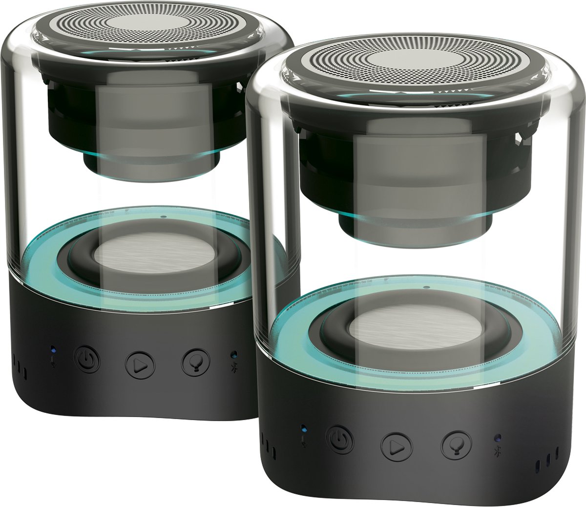 Wiko, WiShake Vibes 5.0 Bluetooth-luidspreker met 4 sets LED's en magnetische clip, Zwart