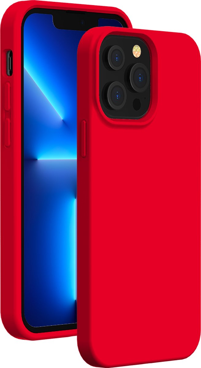 Bigben Connected, Hoesje voor iPhone 13 Pro Max Stijf en elegant van zacht aanvoelend siliconen, Rood