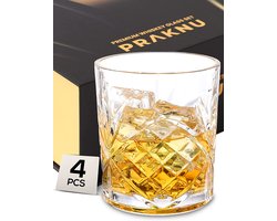 Whiskyglazen set van 4 Met Geschenkdoos-Elegant kristalglas 300 ml-whiskyglas om cadeau te geven