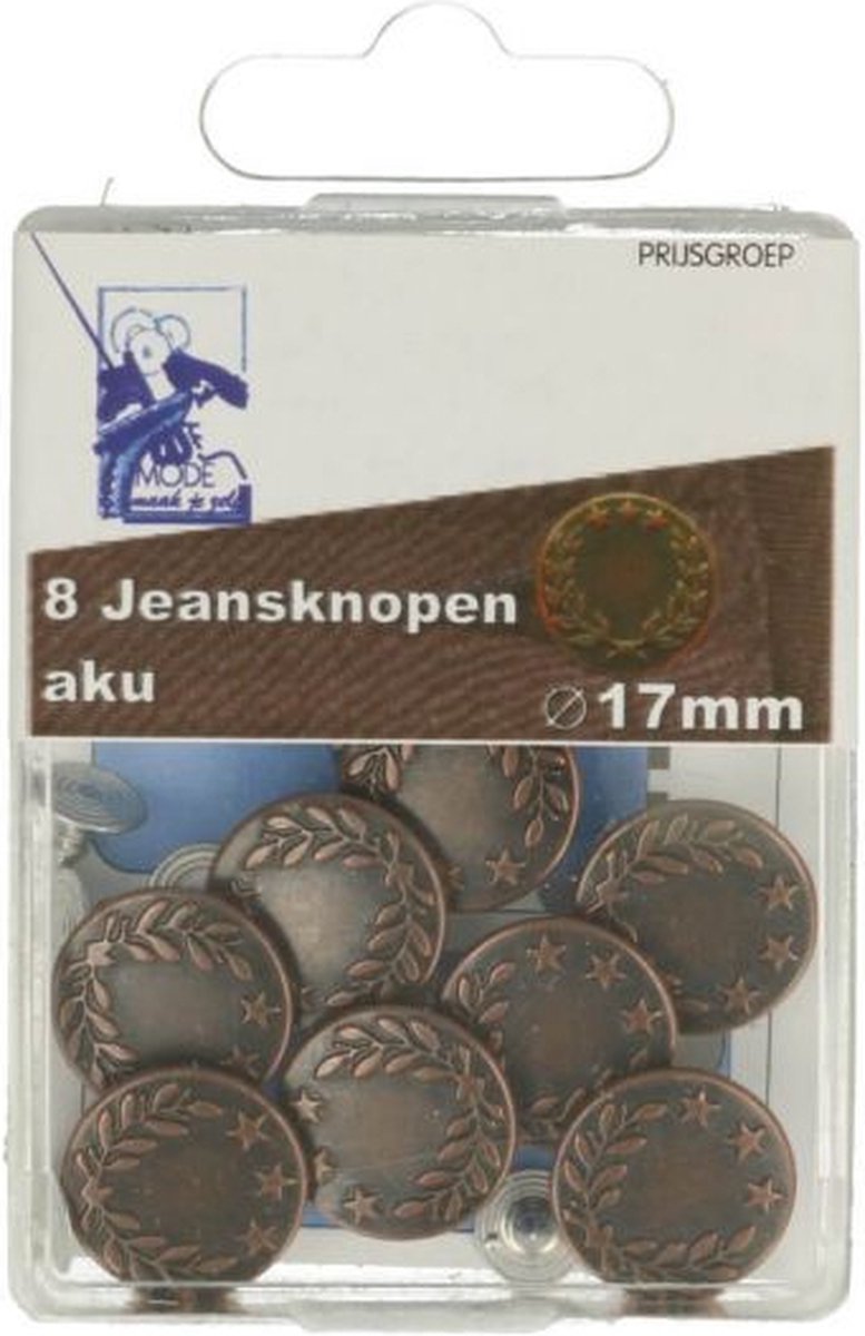 Jeansknopen brons (8 stuks)