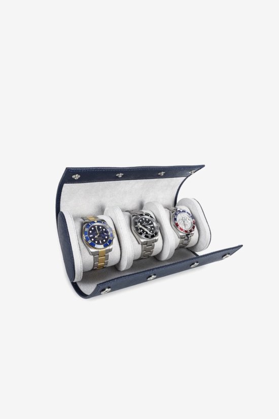 Boîte Rangement Montres 3 Compartiments Cuir PU – Étui Voyage Rétro 3 Fentes, Élégant & Pratique